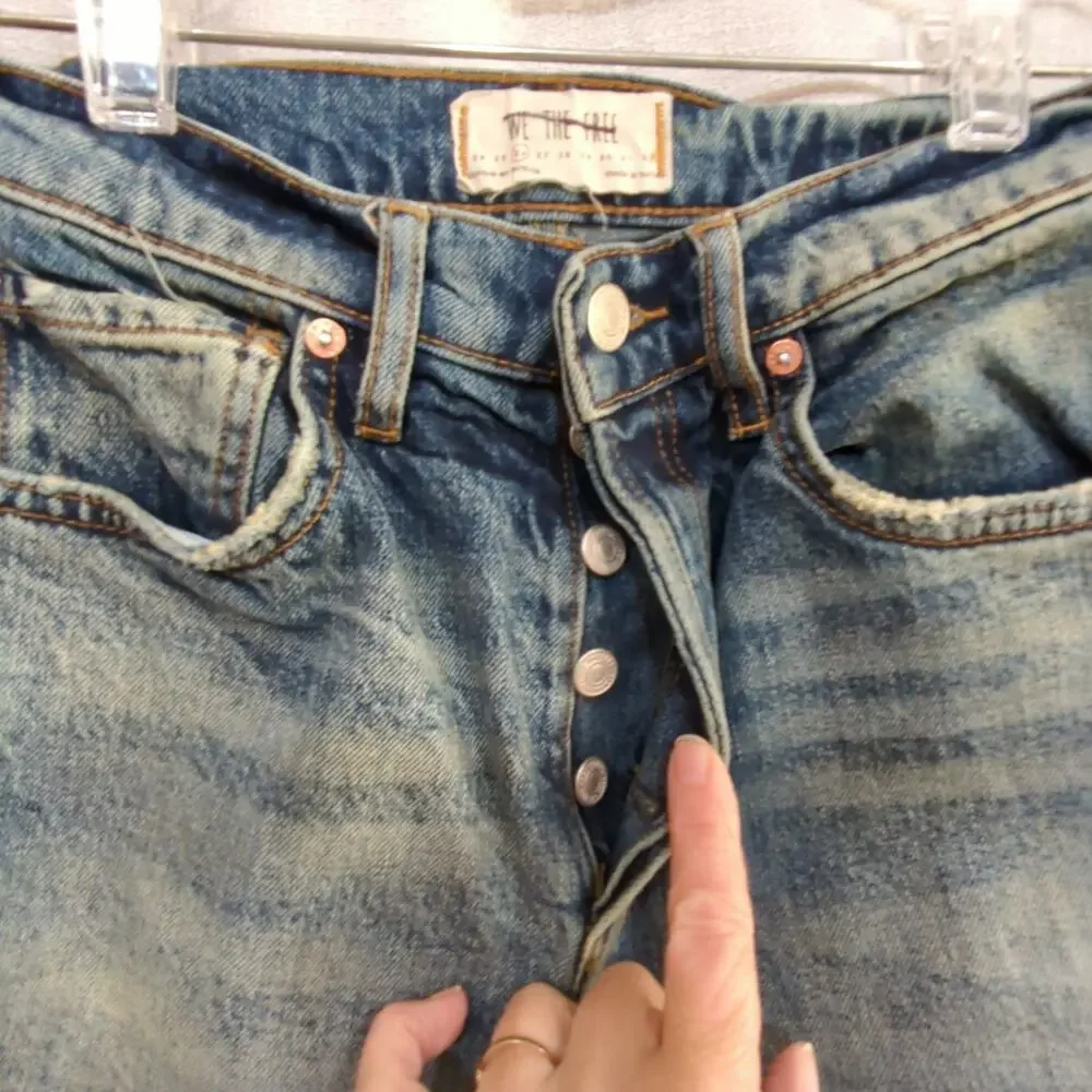 We The Free People Jeans Womens 26 Stella Skinny High Rise Dirty Wash Distressed - Picture 4 of 12